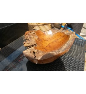 Stunning Large Fair Trade Hand Carved Teak Root Bowl C