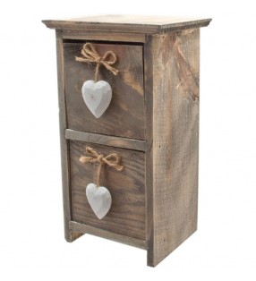 Ethically Sourced Shabby Chic Driftwood Drawers with White Hearts